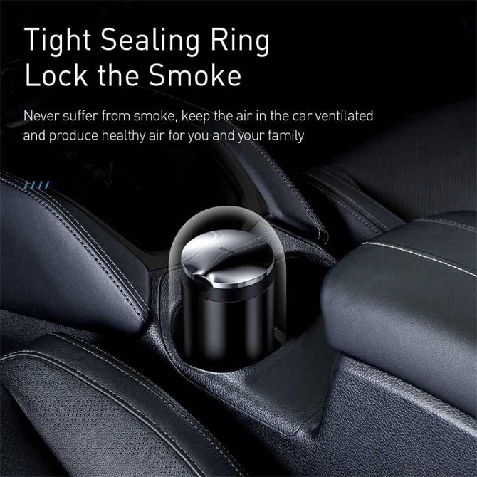 Автомобільна попільничка Baseus Premium Car Ashtray CRYHG01-01 (Чорна) Николаев - изображение 7