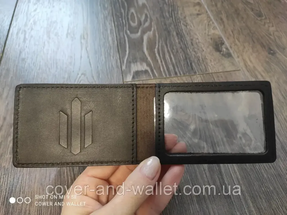 Шкіряна обкладинка на посвідчення ДБР "Державне бюро розслідувань" Бордовий Київ - фото 3