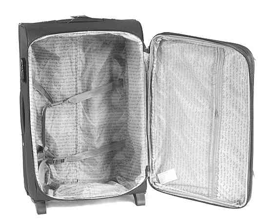 Валіза тканинна WINGS 1701 середня 64 см 2 колеса сіра Київ