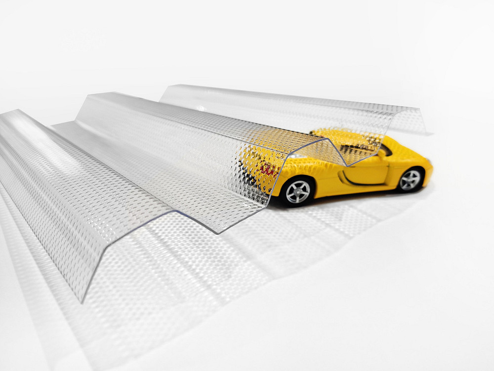 Профільований полікарбонат монолітний TOPLIGHT MICROPRISMA 76/18 прозорий призма 0,9мм 1.040*4.0м Львів - фото 1