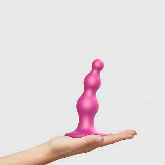 Насадка для страпона Strap-On-Me Dildo Plug Beads Framboise Metallic S Sex Aura Київ