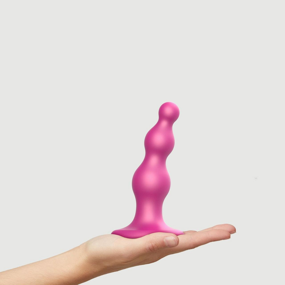 Насадка для страпона Strap-On-Me Dildo Plug Beads Framboise Metallic S Sex Aura Київ - фото 2