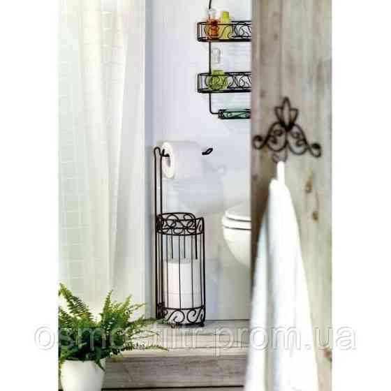 Тримач для туалетного паперу Axentia Ностальджі порошкова фарба коричневий Ø 15 Н 57 см (282082) Київ