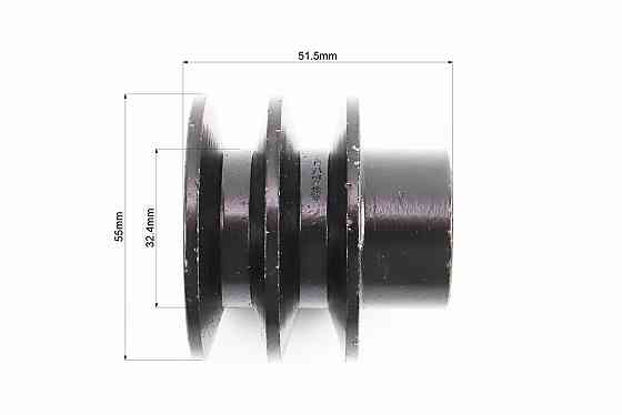 Шків під колінвал d-20mm (D-55mm, 2-х пазний, два пази під ремінь SPA, метал) 168F/170F Тип 1 Бершадь