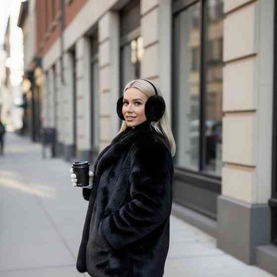 Жіночі хутряні навушники Rex Білий Харків