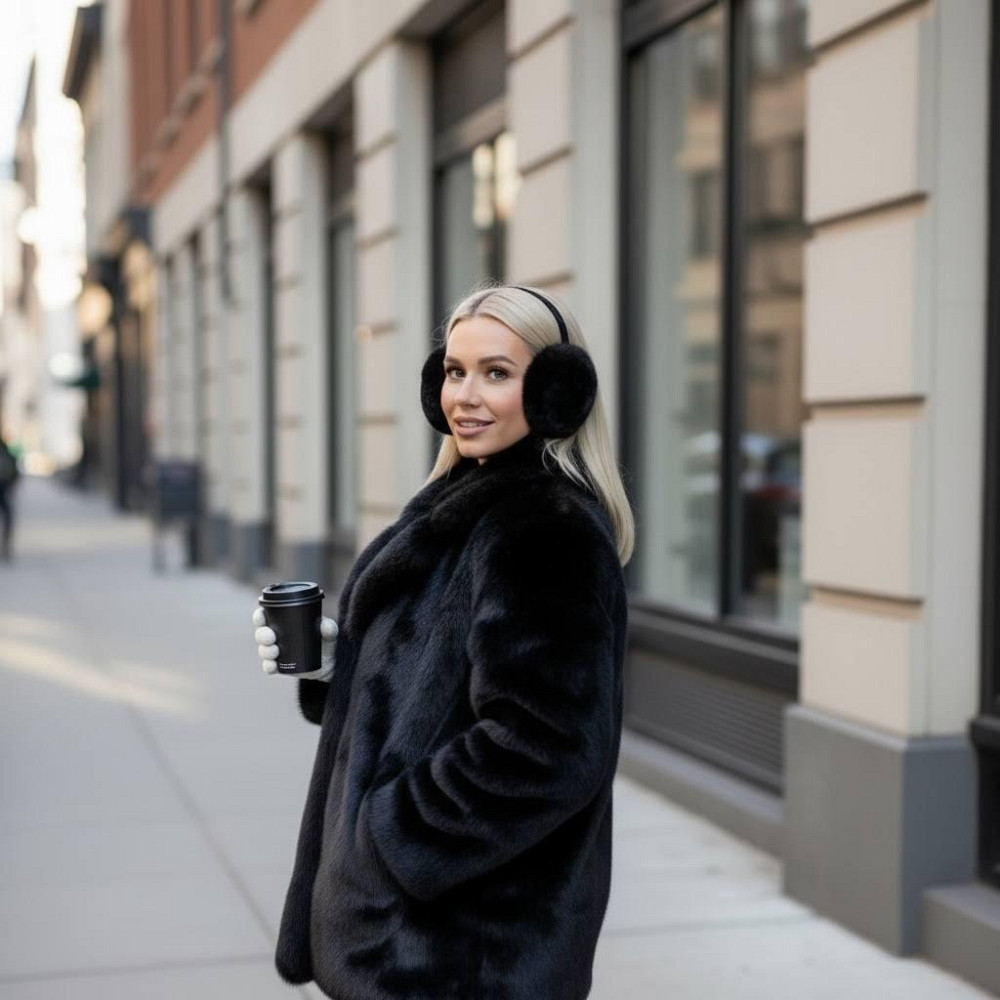 Жіночі хутряні навушники Rex Білий Харків - фото 2