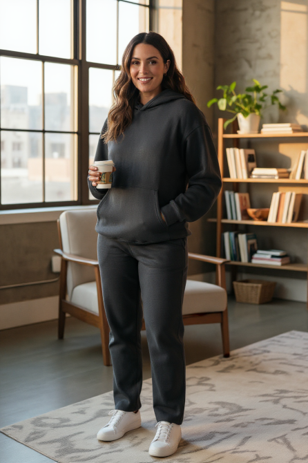 Женский спортивный теплый костюм на флисе батал Серый р 4XL/5XL Харьков - изображение 2