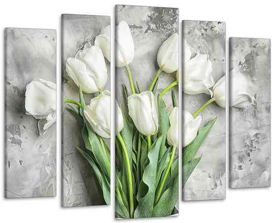 Модульна картина у вітальню / спальню Квіти Тюльпани Art-366_5 ( 80х118см ) Київ