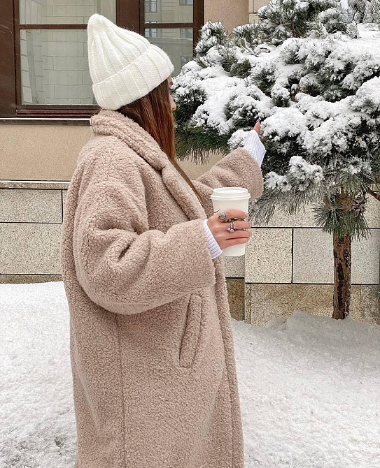 Женская повседневная теплая шуба из эко-меха и на теплой подкладке. Бежевий, 48/52 Одесса - изображение 7