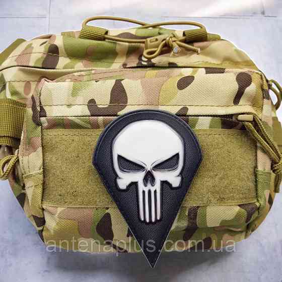 Каратель черно-белый патч / шеврон Киев