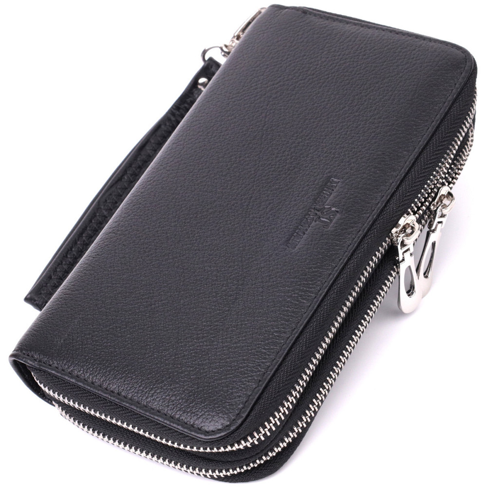 Мужской клатч на два отделения из натуральной кожи ST Leather 22531 Черный Киев - изображение 1