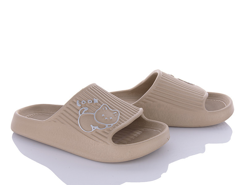 Жіночі шльопанці пінка foam Котик бежевий Одеса - фото 3