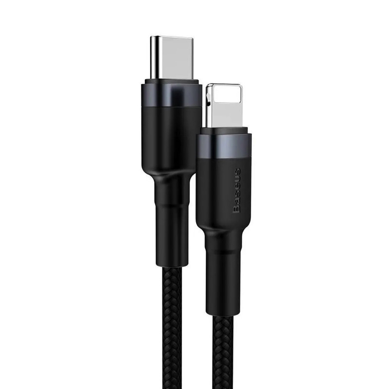 Кабель Baseus Cafule Cable Type-C to iP PD 20W 1m Gray+Black Київ - фото 3