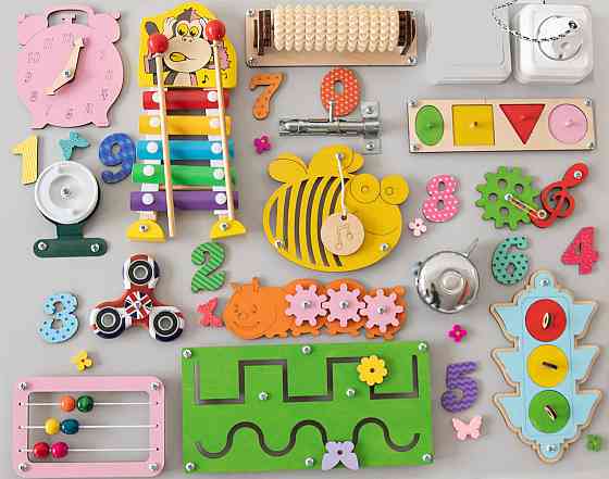 Бізіборд Розвивальної дошки для дітей 40х50 Розвивальна дошка дівчинці від 6 місяців для розвитку дрібної моторики Київ