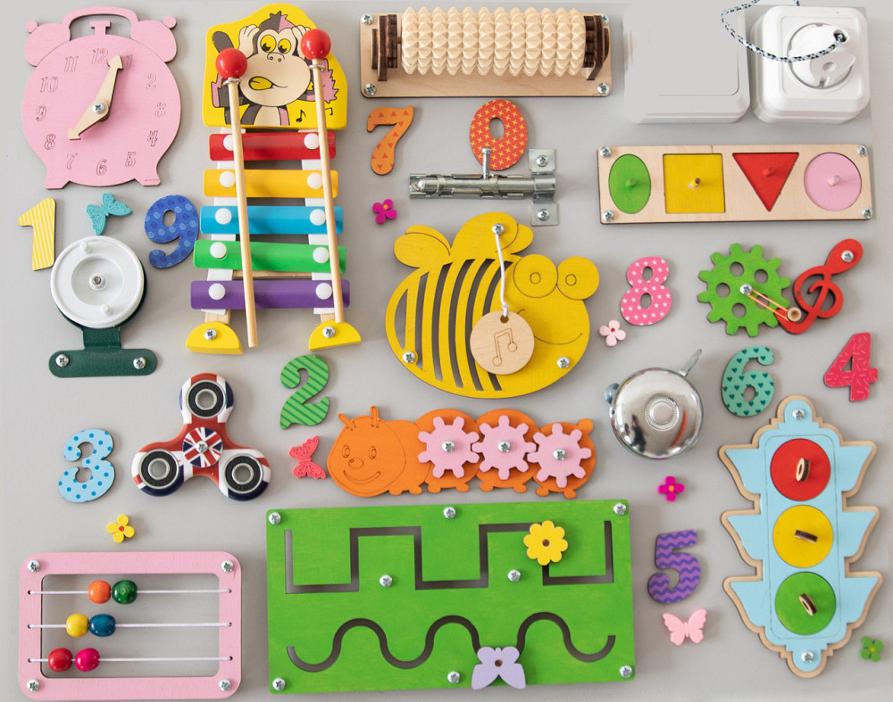 Бізіборд Розвивальної дошки для дітей 40х50 Розвивальна дошка дівчинці від 6 місяців для розвитку дрібної моторики Тернопіль - фото 2