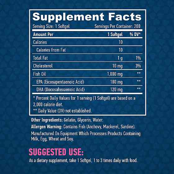 Омега-3 Haya Labs Omega 3 1000 mg 200 softgels Луцк