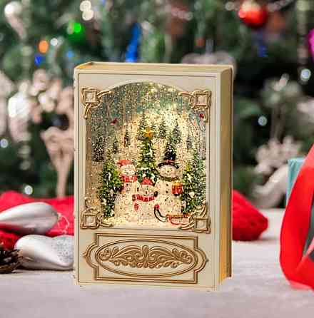 Нічник новорічний музичний Xmas WDL 24023B 3579, сніговики Вінниця