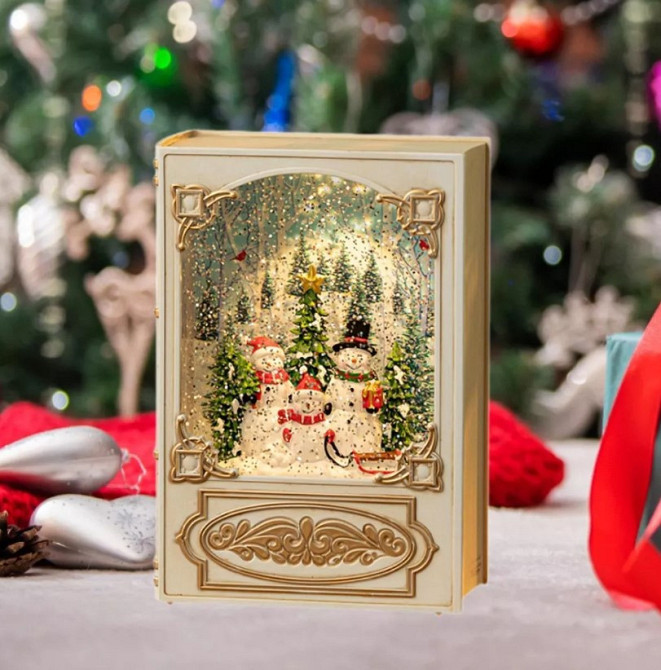 Нічник новорічний музичний Xmas WDL 24023B 3579, сніговики Вінниця - фото 2