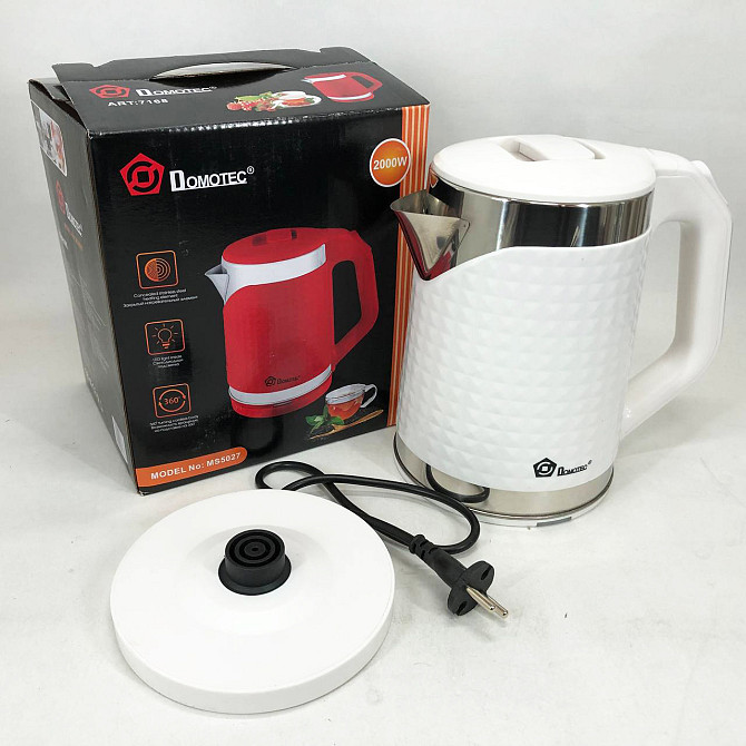 Якісні електрочайник Domotec MS-5027 2000 Вт 2.2 л, Хороший електричний чайник, Електрочайник пластик XT-48 Київ - фото 8
