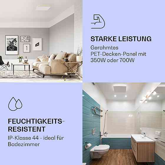 Комплект з 2 стельових інфрачервоних нагрівачів Wondersky 350 Вт 60 x 6,5 x 60 см (ШxВxГ) IP44 350 Вт Рівне