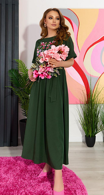 Лёгкое свободное платье с вышивкой (42) Киев - изображение 2