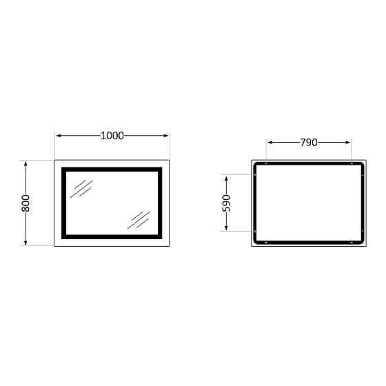 Зеркало Qtap Cardinal (CA1) 1000х800 с LED-подсветкой Touch, с антизапотеванием, с диммером, рег. темп. цвета (3000-6500K) Киев