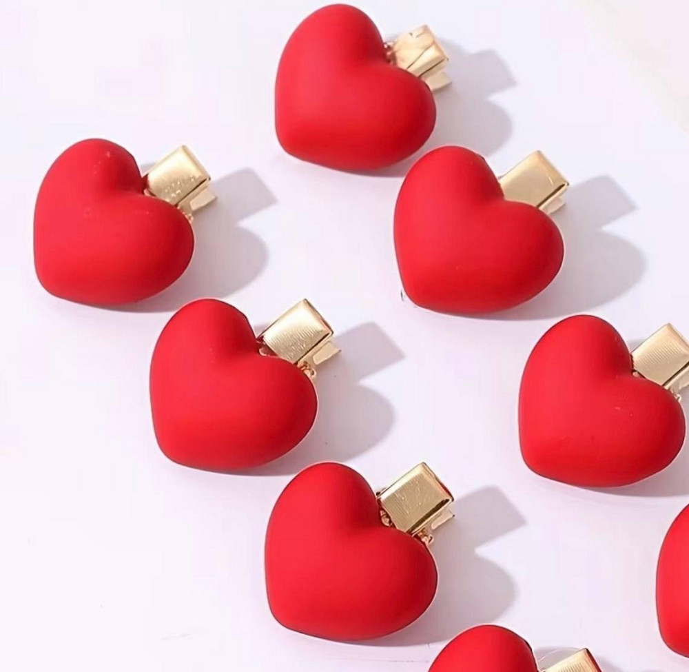 Набір шпильок для волосся 10 шт сердечка червоні, заколки кліпси декоративні для дівчат Київ - фото 5