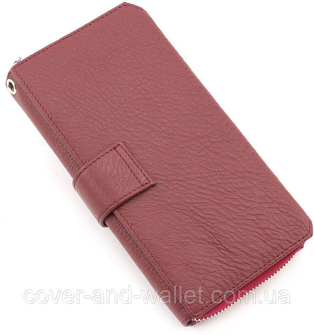 Великий шкіряний жіночий гаманець червоного кольору ST 228 Київ - фото 2