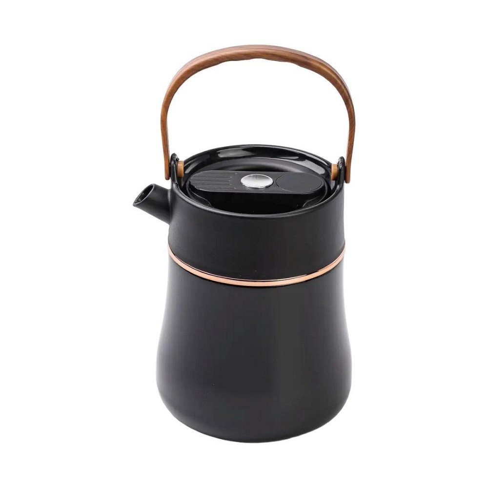 Чайник термос с датчиком температуры и вакуумной изоляцией 700 мл черный HP-14-22B Киев - изображение 1