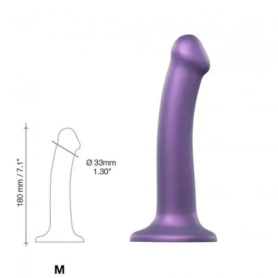 Насадка для страпону Strap-On-Me Mono Density Dildo Violet M, діам. 3,3 см, одношаровий силікон, гну Львів