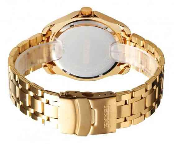 Чоловічий наручний годинник Skmei 9193 Дракон синій циферблат Золотисті Вінниця