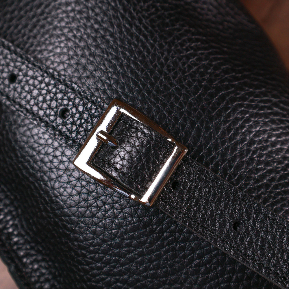 Шкіряна жіноча бананка Shvigel 16373 Чорний Київ - фото 10