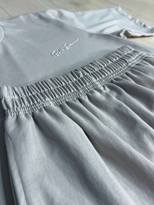 Костюм женский CAPPITONE 101213 футболка оверсайз и брюки джоггеры с надписью серый, серый, L Киев - изображение 5