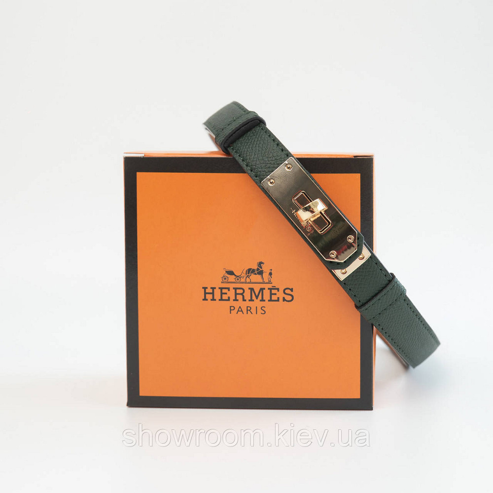 Жіночий ремінь шкіряний Hermes Гермес (280-1) зелений Київ - фото 1