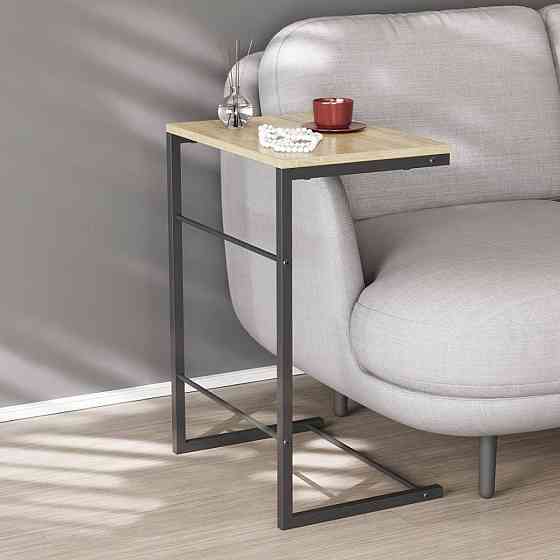 Столик приставний Террі Ferrum-decor 650x440x330 Чорний метал ДСП Дуб Сонома 16 мм (FRD-104651) Львів
