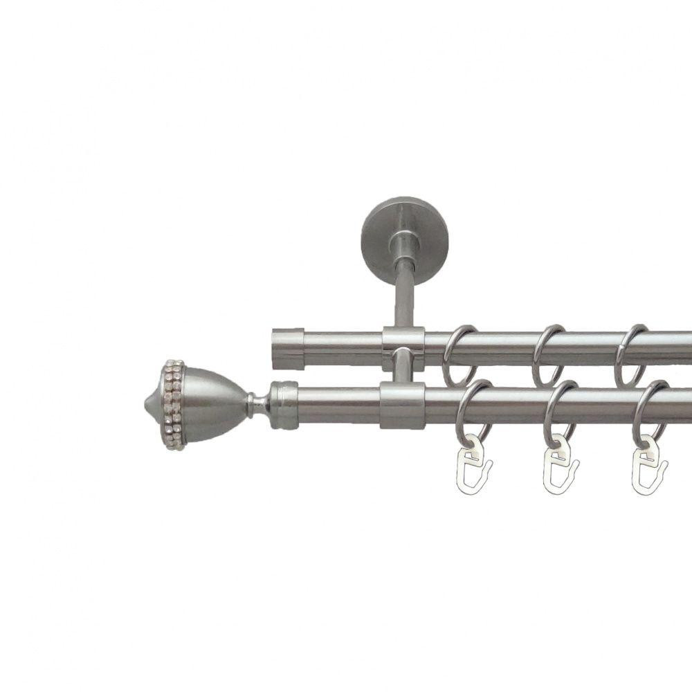 Карниз Orvit Етернія металевий дворядний закритий гладка труба кільце металеве Нержавіюча Сталь 16\16 мм 240 Львов - изображение 1