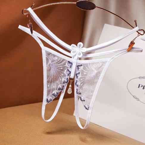 Трусики з інтимним розрізом білі - розмір універсальний, резинка до 85см Київ