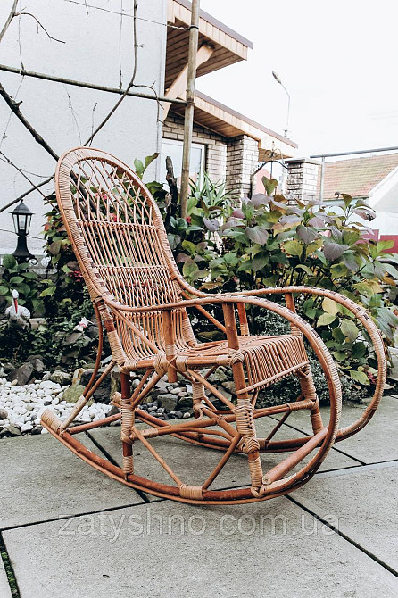Кресло качалка кофейная для дачи | кресло качалка садовая из лозы | качалка дачная Киев - изображение 2