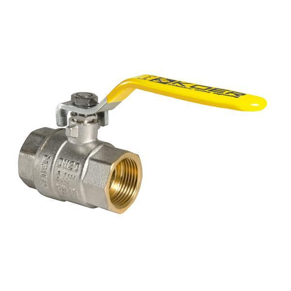 Кран кульовий KOER KR.214.G - 3/4" FF ГГВ YELLOW, ручка "важіль" жовта (KR0113)   ( 27958 ) Харків - фото 2