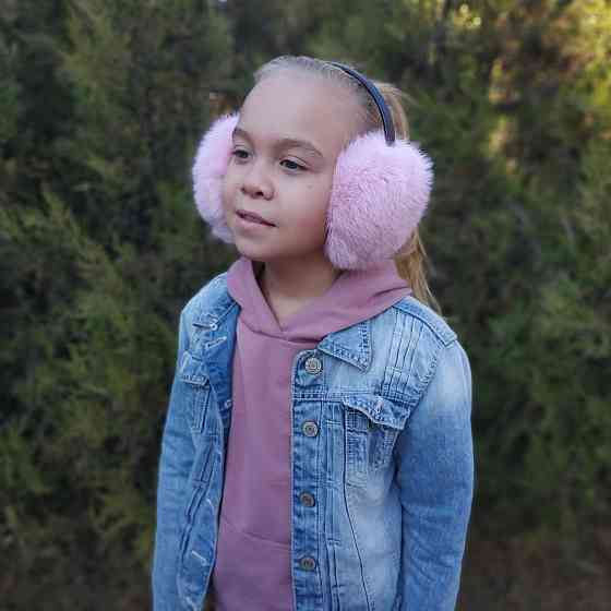 Хутряні навушники дитячі з кролика різні кольори Харків