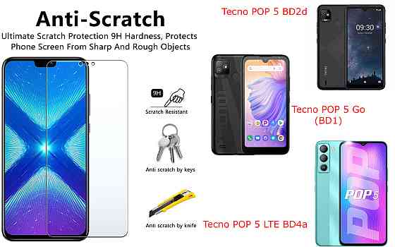 Защитное стекло NeoGlass для Tecno POP 5 BD2d, POP 5 Go (BD1), POP 5 LTE BD4a – ультрапрозрачное и устойчивое Киев