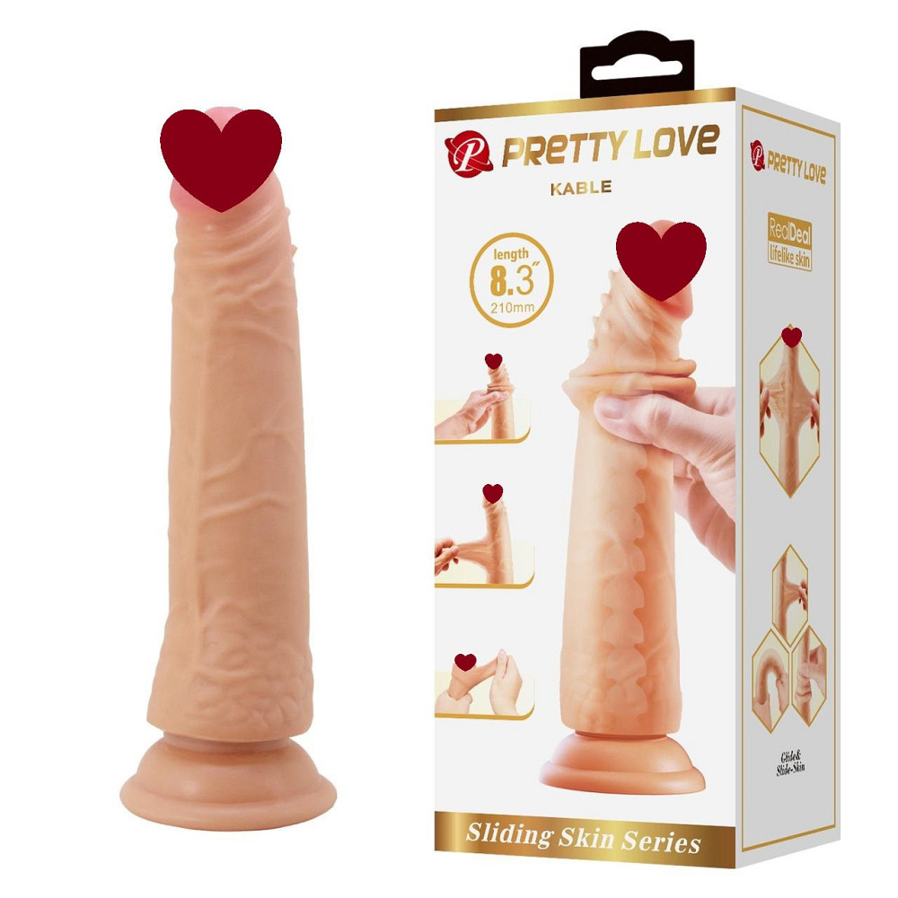 Фаллоимитатор реалистик, гибкий Pretty Love Kable с подвижной кожей, телесный, 21 х 3.7 см Sex Aura Киев - изображение 1