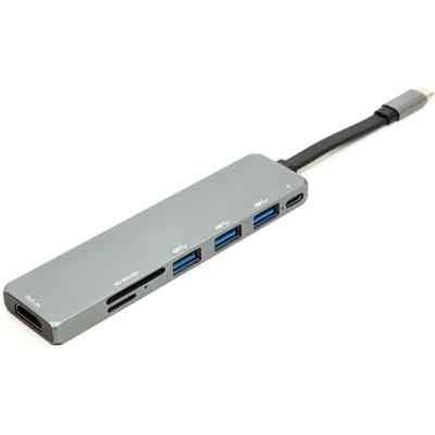 Концентратор USB 3.1 Type-C to USB Hub, HDMI, Card Reader (SD, micro SD) PowerPlant (CA912094) Винница
