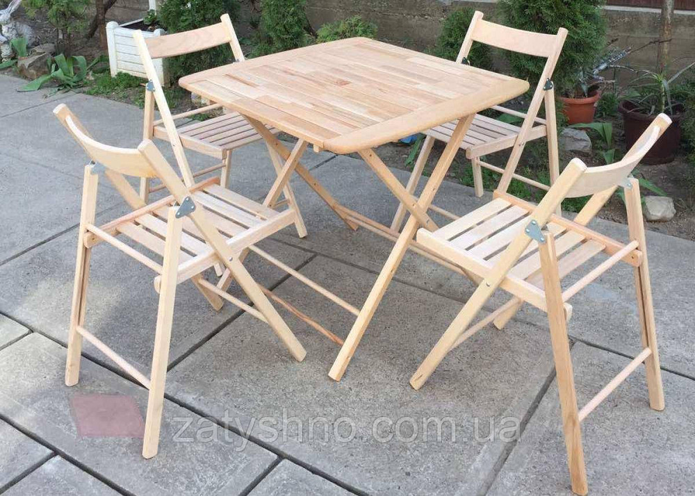 Меблі складні букові 4 стільці та стіл Київ - фото 4