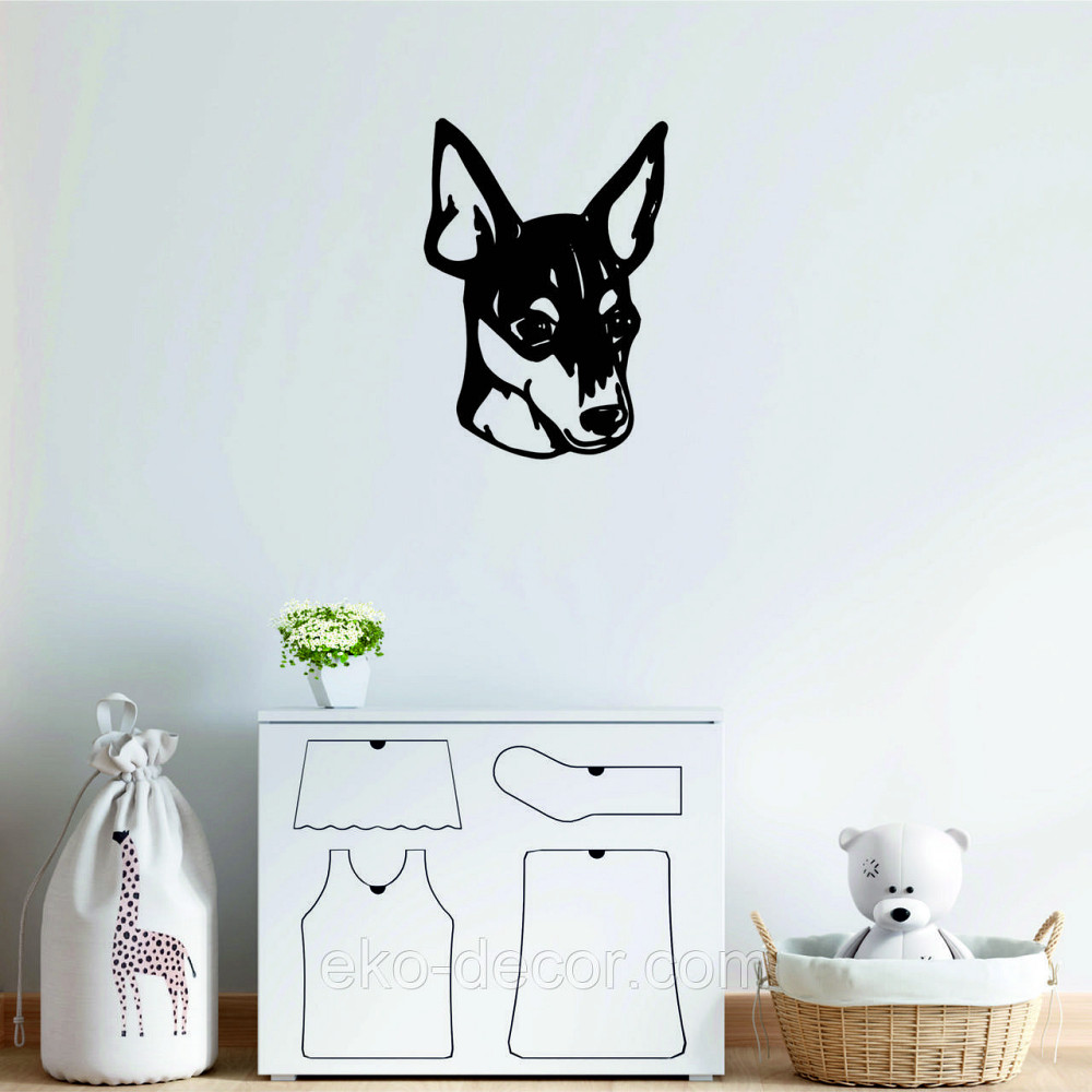 Декоративне настінне Панно «Фокстер'єр», Декор на стіну 70*59 см, Чорний Київ - фото 5