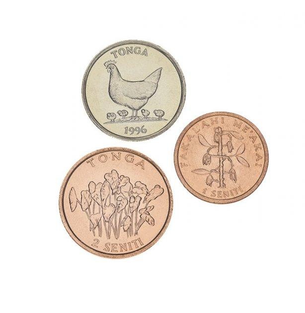 Набор 1, 2, 5 центов, 1996, Тонга Полтава - изображение 1