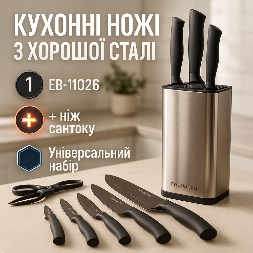 Набір ножів побутовий, Кухонні ножі домашні, Ергономічні ножі для кухні, Набір металевих ножів GP-16 Львів - фото 11