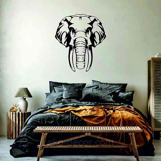 Декоративне настінне Панно  «Слон» , Декор на стіну 90*79 см, Чорний Київ