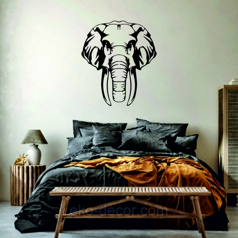 Декоративне настінне Панно  «Слон» , Декор на стіну 90*79 см, Чорний Київ - фото 5