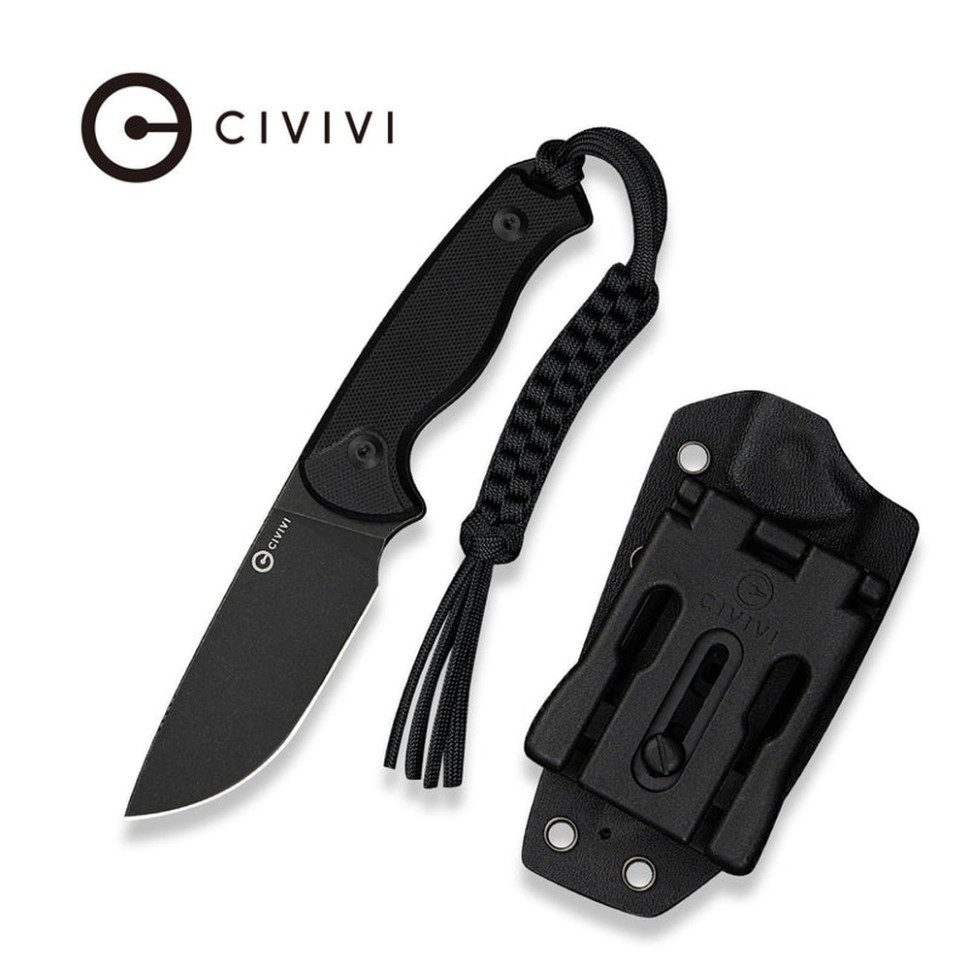 Нож фиксированный тактический Civvi Timberbark, (8.1 см) 14C28N / G10 черный Киев - изображение 10
